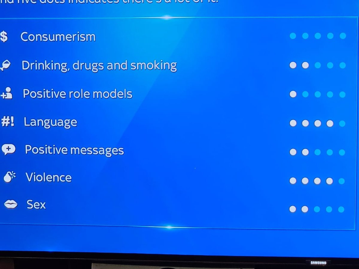 My friends TV has some quite head-scratching parental guidance criteria & UX.