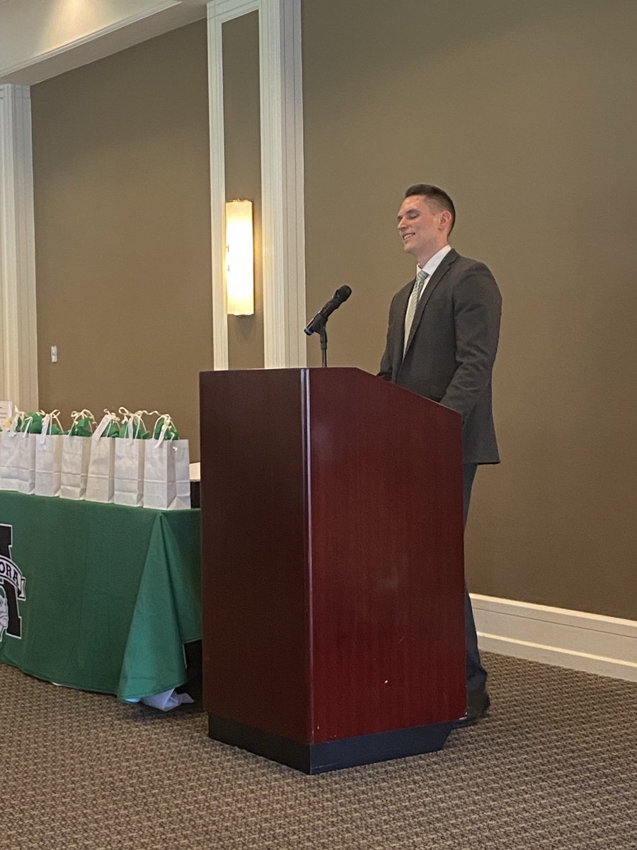 Mike Hayes is ready to welcome 12 Outstanding Greenmen and their Honored Educators at this 14th annual event! Congratulations!!⁦@AHS_MH⁩ ⁦@AHS_SeanBaker⁩ ⁦@torresv4msu⁩ ⁦@DrPMilcetich⁩