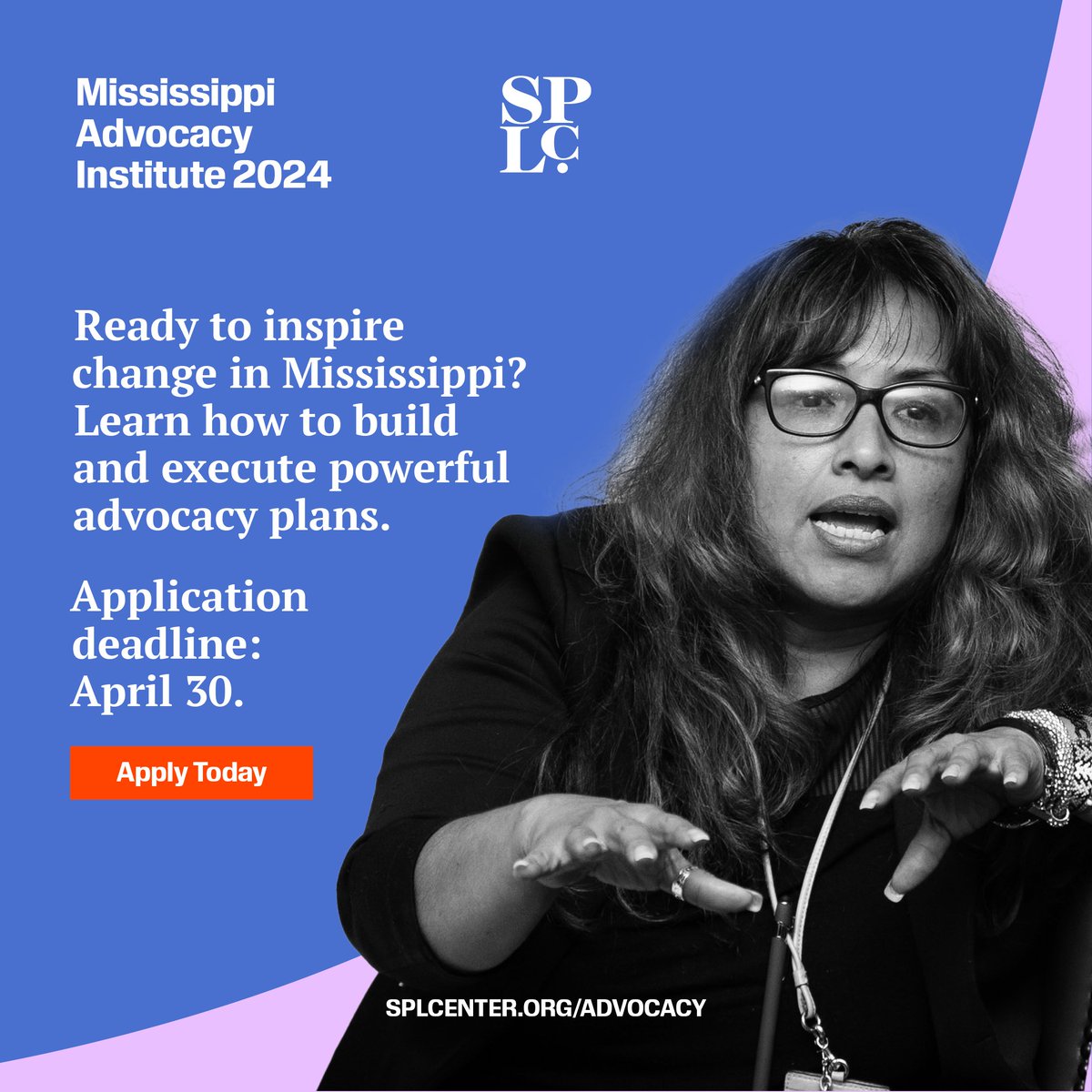 🗣️ Register to join SPLC's Advocacy Institute, a transformative nine-week program, empowering you with hands-on training and experience in advocacy. Learn new strategies to create change within your local community. splcenter.org/advocacy