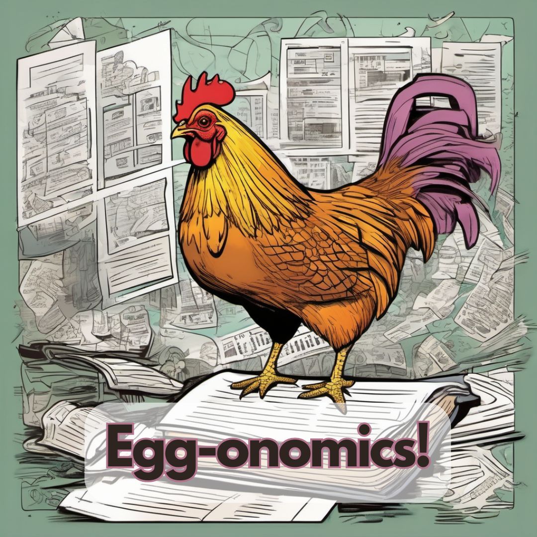 🐔📚 Who knew chickens were such egg-sperts in economics? 😄🥚 

#PunnyChickens #EggcellentStudies #BackyardChickens #ChickensOfInstagram #UrbanChickens #BackyardPoultry #ChickenLove #EggLover #HenHouse #CluckCluck #Chickenscratch #happyhens