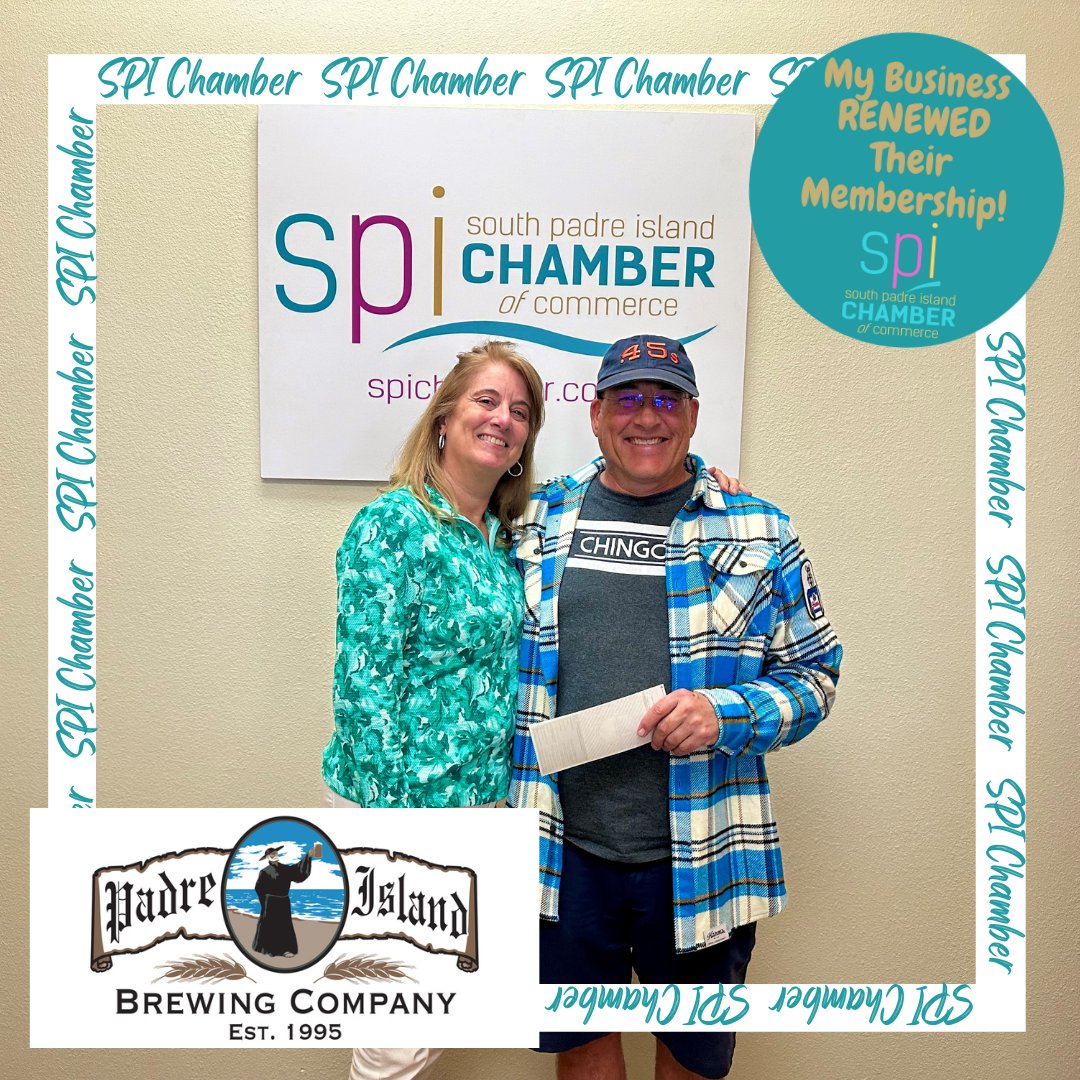 Mark Haggenmiller w/Padre Island Brewing, dropped off his membership renewal check😀  Chamber Rock Star⭐⭐⭐⭐⭐ 
#spichamber #KeepItLocalSPI #ChamberStrong #SmallBusiness #EatLocal #ShopLocal #PlayLocal #ReferLocal #HireLocal #SouthPadreIsland #SPI #PortIsabelTX #LagunaVista