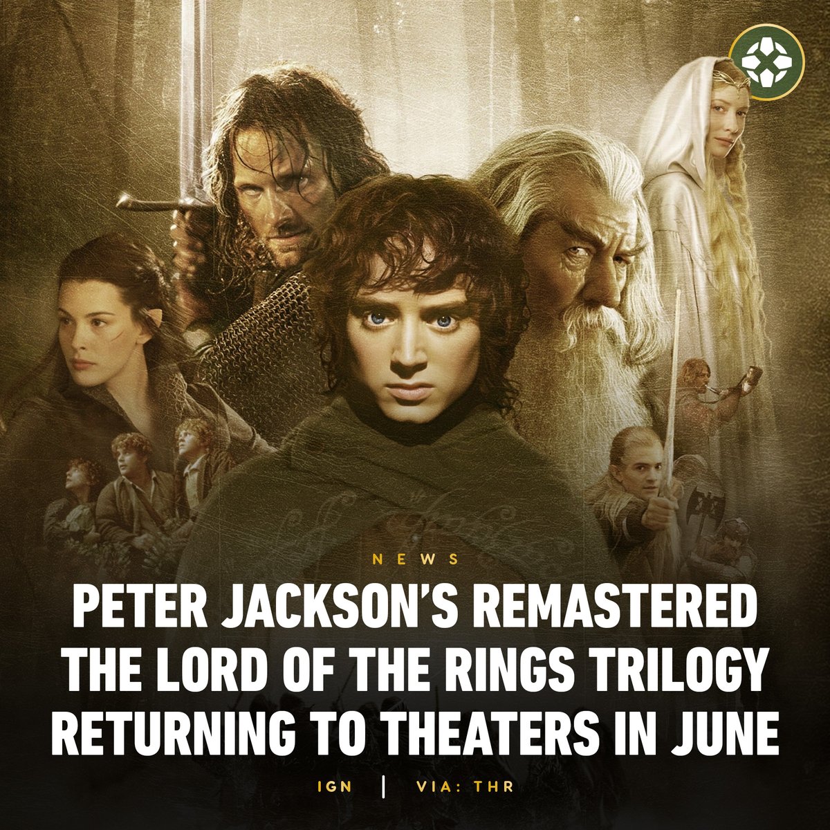 IGN's tweet photo. The Lord of the Rings trilogy is returning to theaters this June with Peter Jackson's 2020 4K Remastered and Extended Editions. https://t.co/rtOG9ZRTBh https://t.co/fTaqVdXVmP