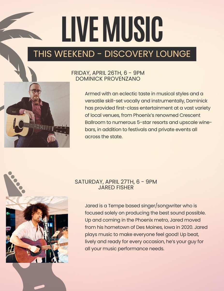 Join us in Discovery Lounge this weekend for live music. #bestofboulders @HiltonHHonors @TownOfCarefree @CaveCreek_AZ @azcthingstodo