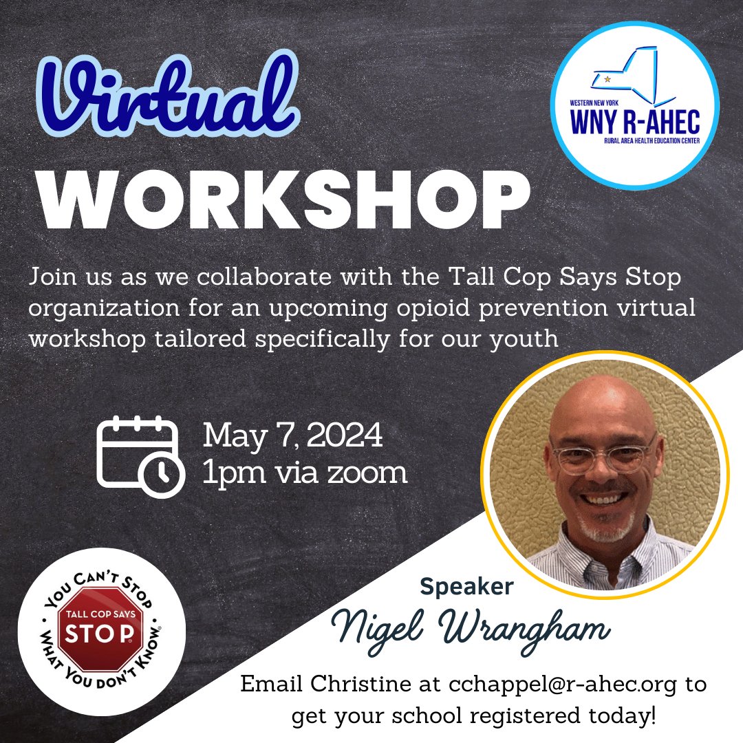 We invite you to join us as we collaborate with the Tall Cop Says Stop organization for our upcoming opioid prevention virtual workshop. 

#RuralHealthcare #HealthcareEducation #Healthcare #Education #OpioidPrevention #DrugPrevention #HealthEducation #CommunityOutreach