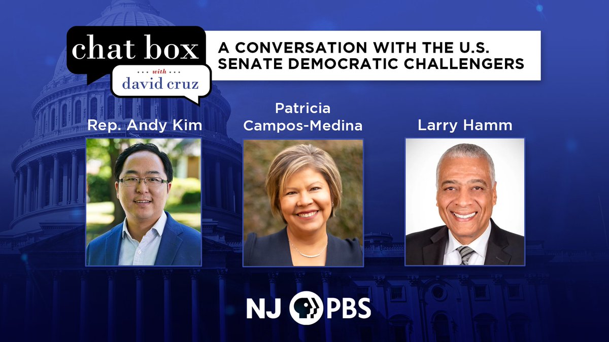 In this special episode of #ChatBoxNJPBS, U.S. Senate Democratic candidates @HammForSenate, @AndyKimNJ and @Patricia4NJ discuss some of the biggest issues facing NJ voters with the primary election just weeks away. Watch: ow.ly/7wXE50RosCq