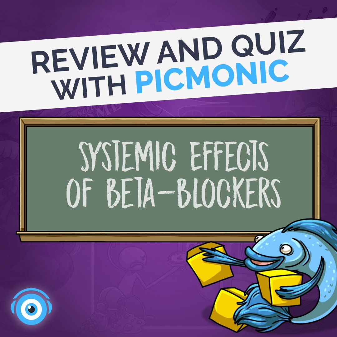 Review and Quiz with Picmonic! Learn about the Systemic Effects of Beta-Blockers with this Picmonic YouTube video! picmonic.info/beta_blockers #youtube #betablockers #pharmacology #nursing #nursingschool #nursingstudent #medicine #medstudent #medschool #healthcarestudent #picmonic