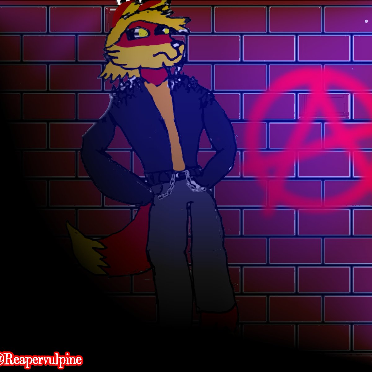 ReaperVulpine's tweet image. Haven't done art or drawn in awhile im happy that it turned out well besise the arm/shoulders #furryart #furryfandom #furryartist #furryartwork #anarchy #anarchist #furryfandom