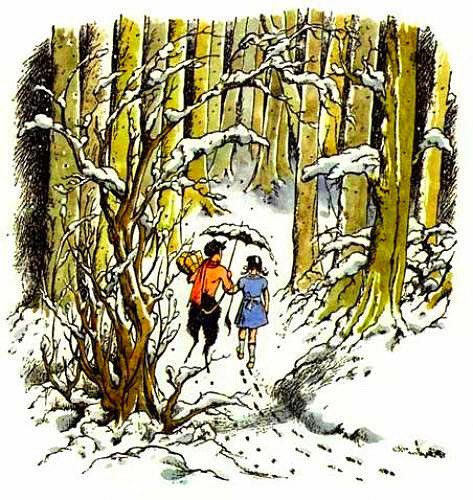 ‘The Lion' all began with a picture of a faun carrying an umbrella & parcels in a snowy wood. This picture had been in my mind since I was about sixteen. Then one day, when I was about forty, I said to myself, 'Let's try to make a story about it.’
—CS Lewis on Narnia