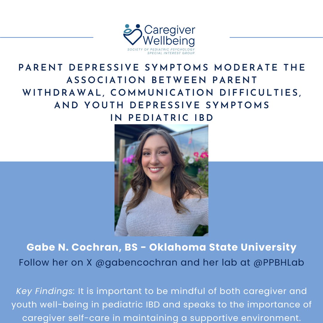 We are continuing to celebrate and highlight the important research being conducted by our trainees in the field!

Included here we have topics related to behavior problems, COVID-19, and pediatric IBD. #thisispedpsych #SPPAC2024