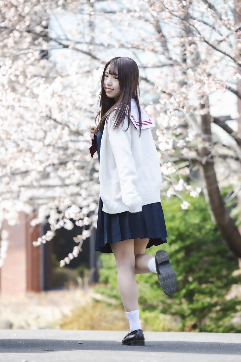 行くよ〜
#りりあ 
#セーラー服 
#桜ポートレート