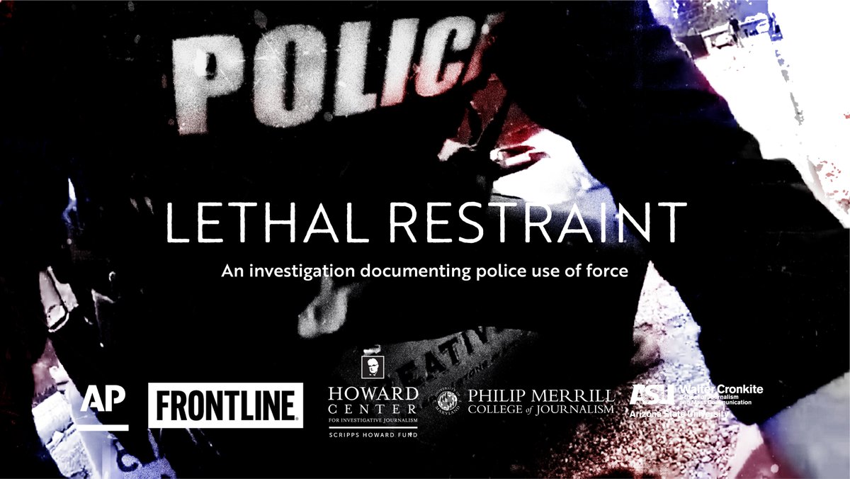 JOIN US NOW for a look at the making of our @HowardCenterUMD-@AP-@frontlinepbs project, 'Lethal Restraint,' which investigated deaths caused by police force that wasn't meant to kill. WATCH: youtube.com/watch?v=nX5O7x…