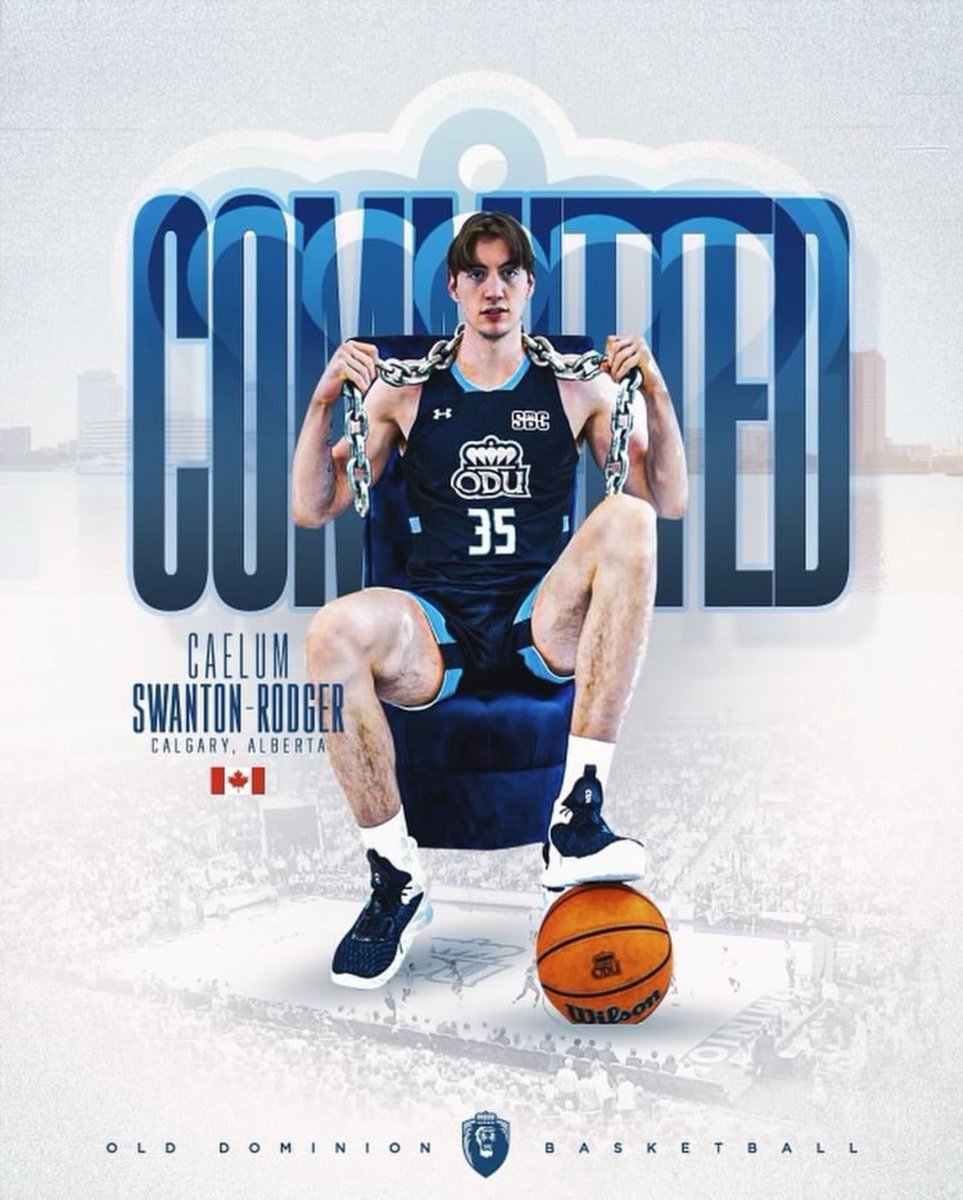 NEWS: Calgary, AB product & former Maryland Terrapin — Caelum Swanton-Rodger has announced his commitment to @ODU_MBB via his Instagram page. The big man has an unreal motor and versatile skillset. I’m expecting him to come in & produce immediately for the Monarchs. 🍁⏰