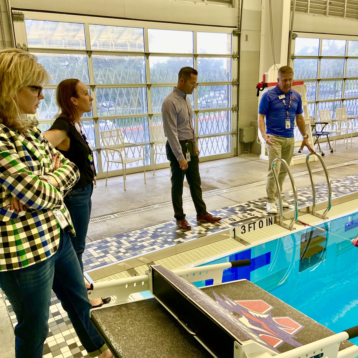 Two tours with Asst. Supt. Jeremy Trimble and Trustees Ellen Balthazar, Laura Clark, Heather Sheffield and James Spradley. No more than three Trustees at a time visited the Eanes Aquatic Center and the Westlake Athletic & Community Center to better understand their use @eanesisd