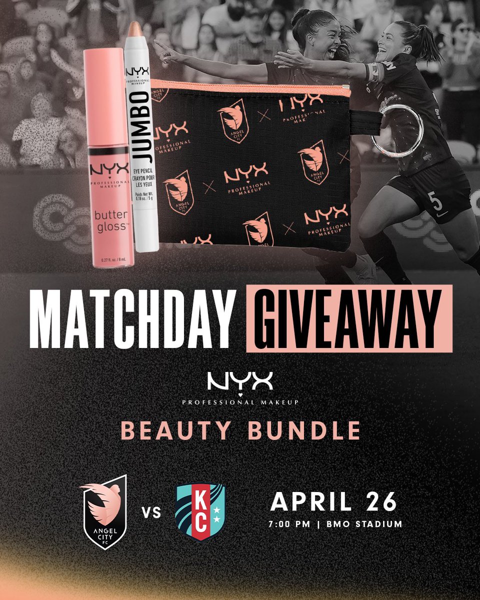 Get ready for game day glam at NYX's Title Night this Friday against KC Current! Score a gift bag and two @NYXCosmetics goodies as you exit the match. Limited supply only. ✨ angelcity.com/tickets/single…