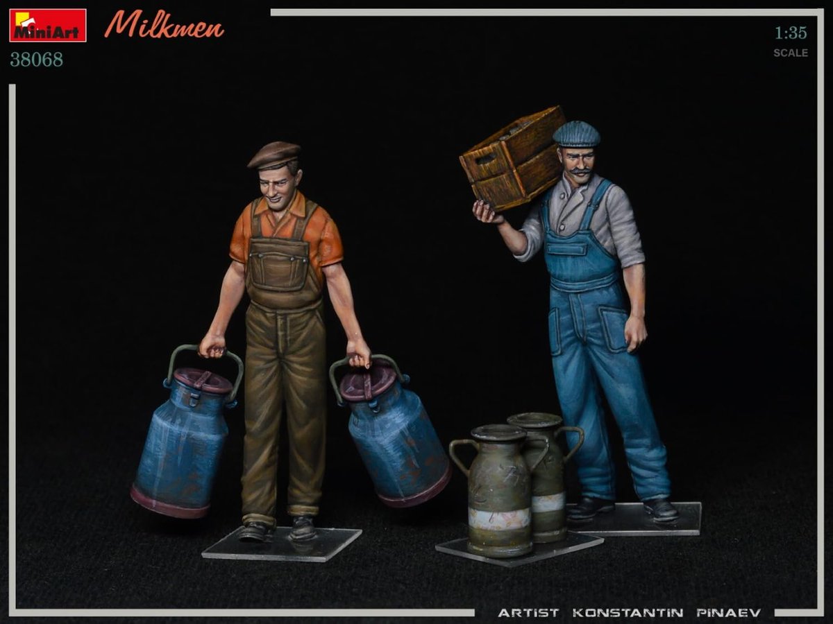 【I love プラモデル】
『牛乳配達業者』（1/35scale）
ウクライナのminiart製プラモデル。相変わらず箱絵が素晴らしいが、このフィギュア利点は「ツナギを着たおじさん」であること！これは汎用性が高い！