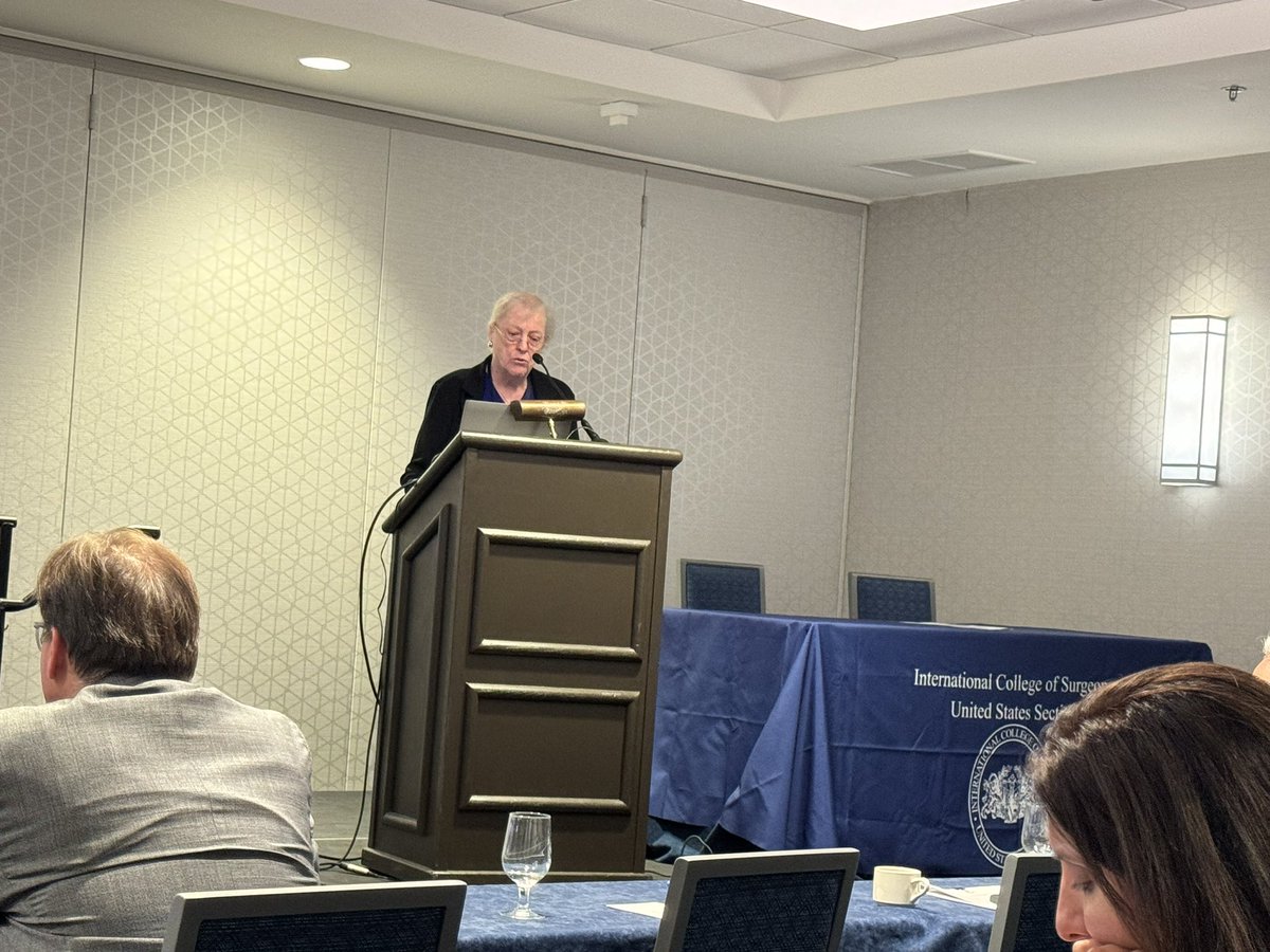 smkaty's tweet photo. Dr.  @PatNumannMD delivering the Dr. Andre Crotti Lecture “Being Part of the Solution”, sharing thoughts on how @ICSUSS can leverage its power &amp; voice in #GlobalSurgery.  #ICSUS24 https://t.co/Oou8QwZVnr