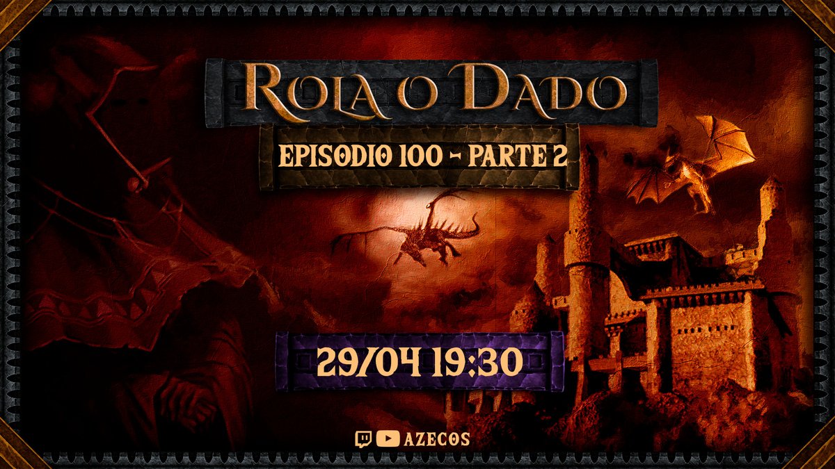 azecos's tweet image. Rola o Dado - Episódio 100 p. 2

Final da campanha

🗓️29/04
🕗19h30
🟣🔴 na roxa e na vermelha

Diante do arquivilão, os heróis, agora no nível 21, triunfarão ou permitirão Faerûn ser condenada à destruição?

@Amedyr @DragaodoEspaco @GruntarTV @interney @mestrepedrok