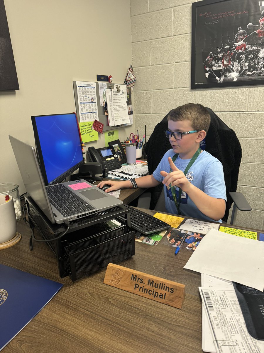 Take your child to work day? I take mine every day! #HunterHornets #GSDPride