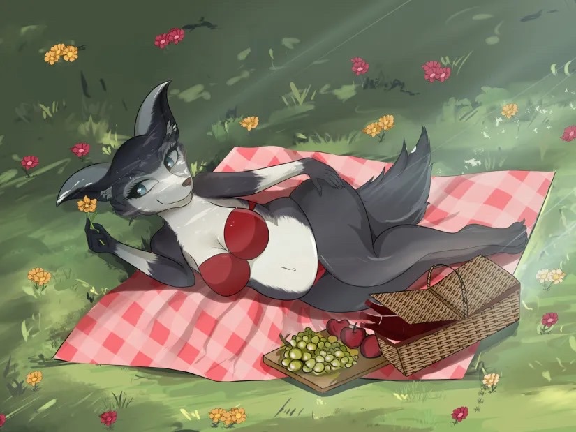 Roxanne having a nice little picnic. Care to join her? Artwork by @Berry_Artistry.
