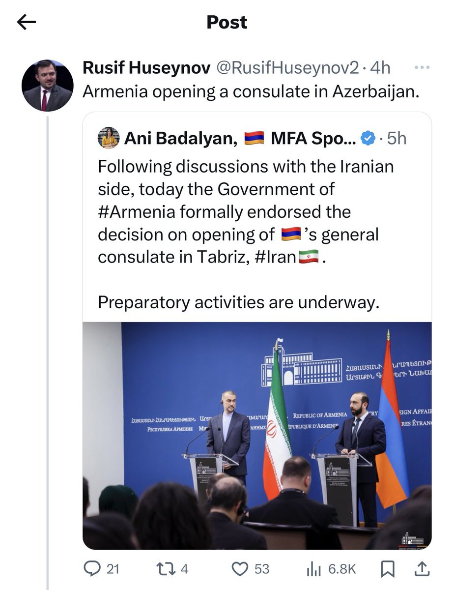 And the latest news from the fake “South Azerbaijani” project. 

I’d suggest that he travels to Iran for geography and history lessons. 

Tabriz (تبریز) is in Iran. 

#PseudoHistory