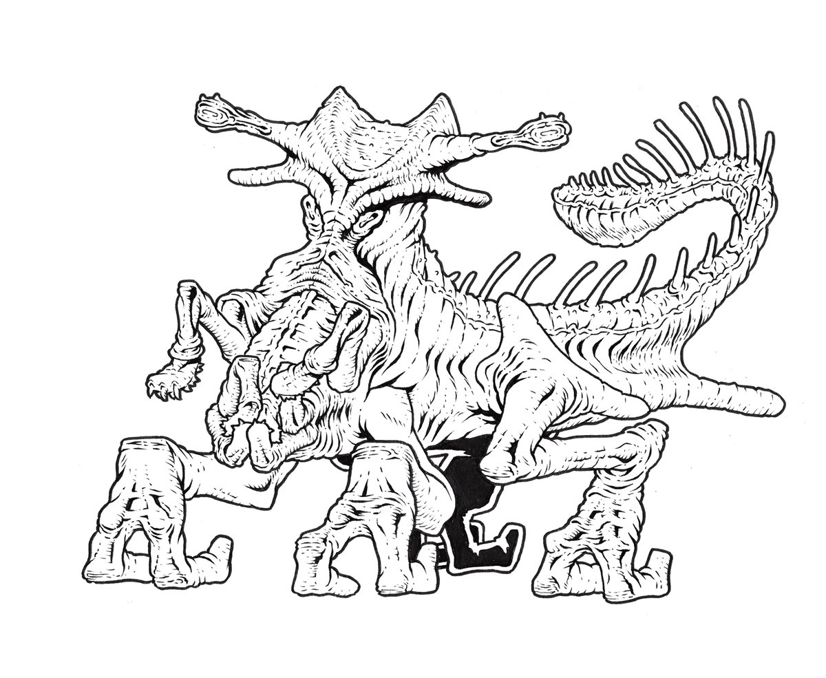 Did hope to add some colour to my Grappler entry for Simon Roy's #refugium2024 contest, but I think I'm going to run out of time, so here's my Altamira design: