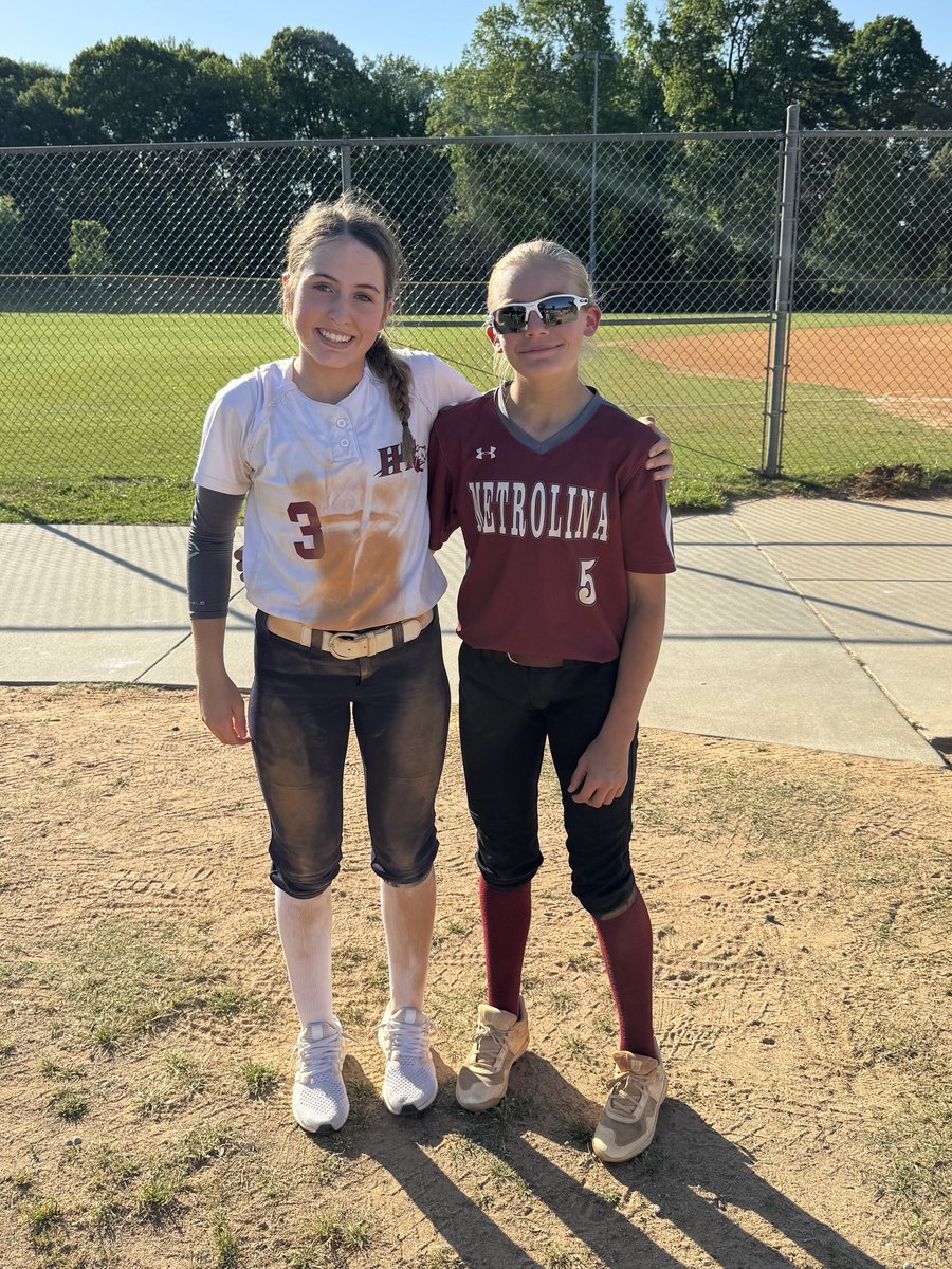 Callie Hill (2028) and Addy Sailer (2028) softball frienemeis for the night. Better together this weekend!