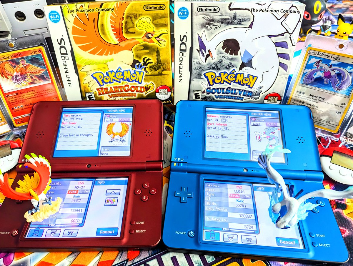 Ho Oh and Lugia When I decided to start shiny hunting in older Pokémon games back in 2020, my mind immediately jumped to HeartGold and SoulSilver. Then, these shinies seemed impossible holy grails. I cannot wait to start my next journey with these files. I love them so much.