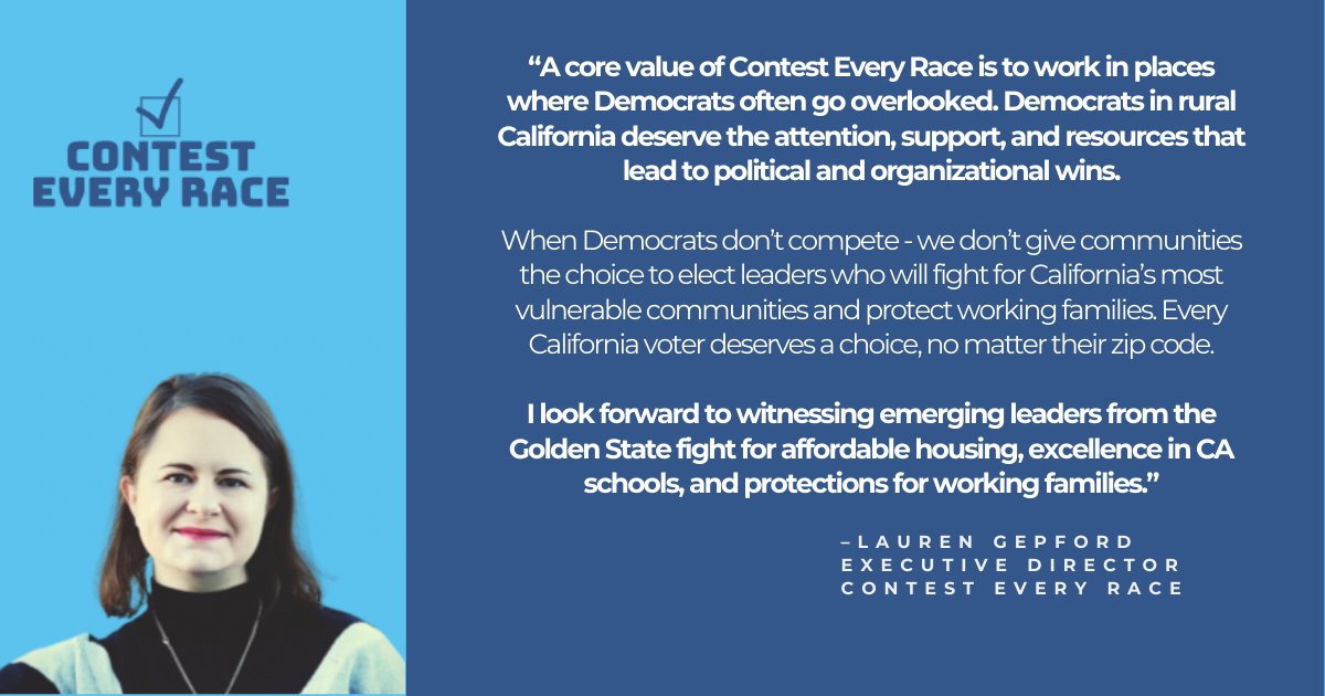 🚀 Today we launch candidate recruitment in CA! So excited to be in partnership with @CA_Dem working to contest EVERY race across the Golden state. Guided by state and local leaders, we're targeting over 700 local races and across 31 counties in CA. #ContestEveryRace #capol