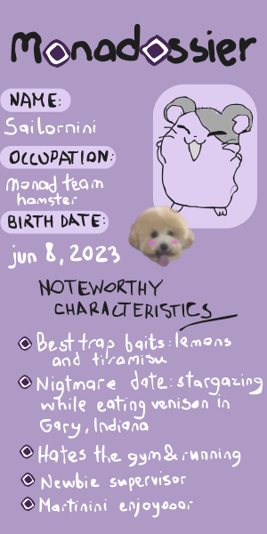 0xCoco ⨀ (@etherboo) on Twitter photo monadossier for the cutest team hamster <a href="/sailorninis/">sailornini</a> who went rogue and joined the house of PamPam as a symbol of neutrality and love for all💜 monadossier for the cutest team hamster <a href="/sailorninis/">sailornini</a> who went rogue and joined the house of PamPam as a symbol of neutrality and love for all💜