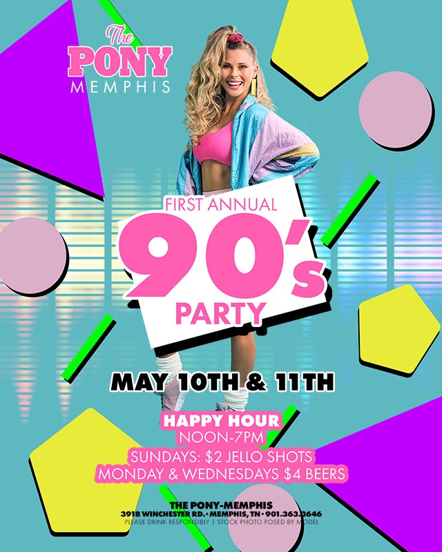 💋Coming Up💋
Our 1st annual 90's party is going to be a WILD TIME! 
Join us May 10 & 11 for a weekend of totally awesome fun! 
.
.
.
#throwback #themeparty #90s #tubular #bestofmemphis #thepony #memphis #ponymemphis #ponynation #spandex #ilovethe90s
