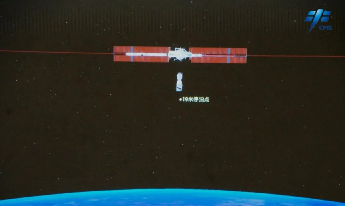 China’s Shenzhou-18 crew arrive at Tiangong space station spacenews.com/chinas-shenzho…