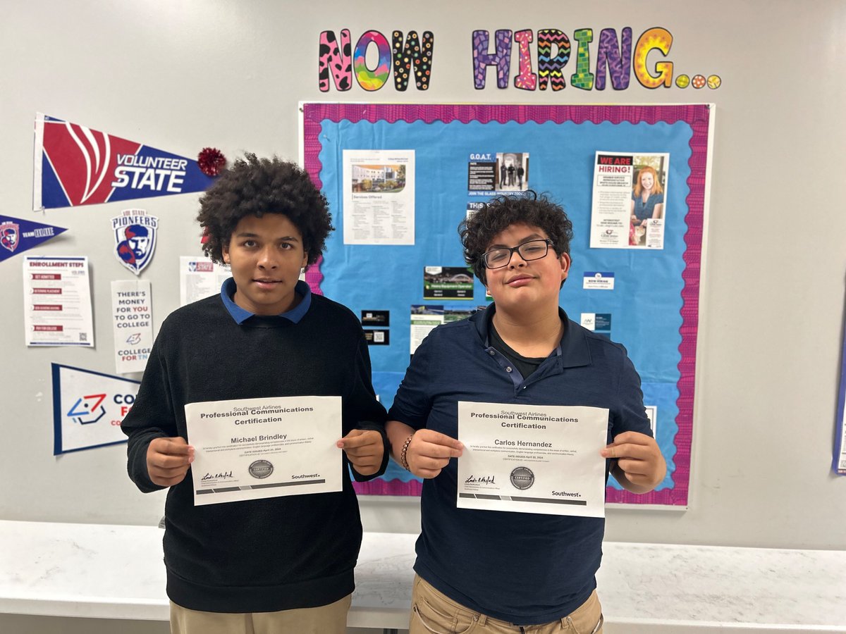 Congrats to these two RCPA Students!!! They set a precedent- Business Communication certified! #WeAreRCSTN