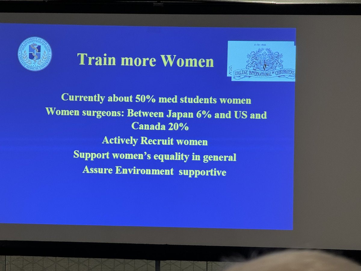 smkaty's tweet photo. “Actively recruit women and support equity to assure supportive environment for women…” Dr. @PatNumannMD on importance of bringing women into surgical workforce and keeping them in practice. #ICSUS24 @ICSUSS @WomenSurgeons #GlobalSurgery https://t.co/s7DOdDd51v