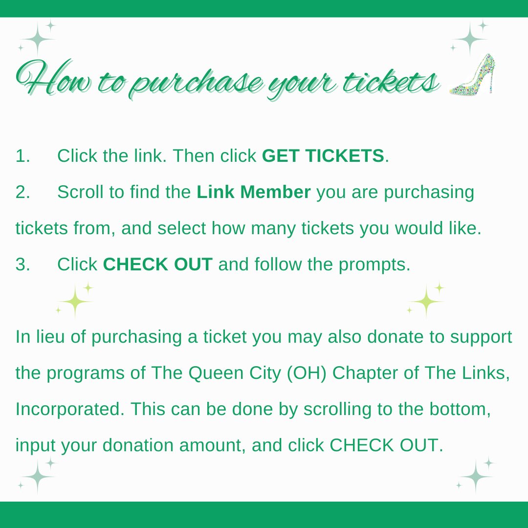 Sport your stunning shoes and step into Spring the Queen City (OH) Chapter of The Links, Incorporated Sole Fresh, Sole Clean Luncheon and Raffle on Saturday, May 18 beginning at 11 a.m. eventbrite.com/e/sole-fresh-s…

#QCL #solefreshsoclean #thingstodo #Spring2024 #stepintospring