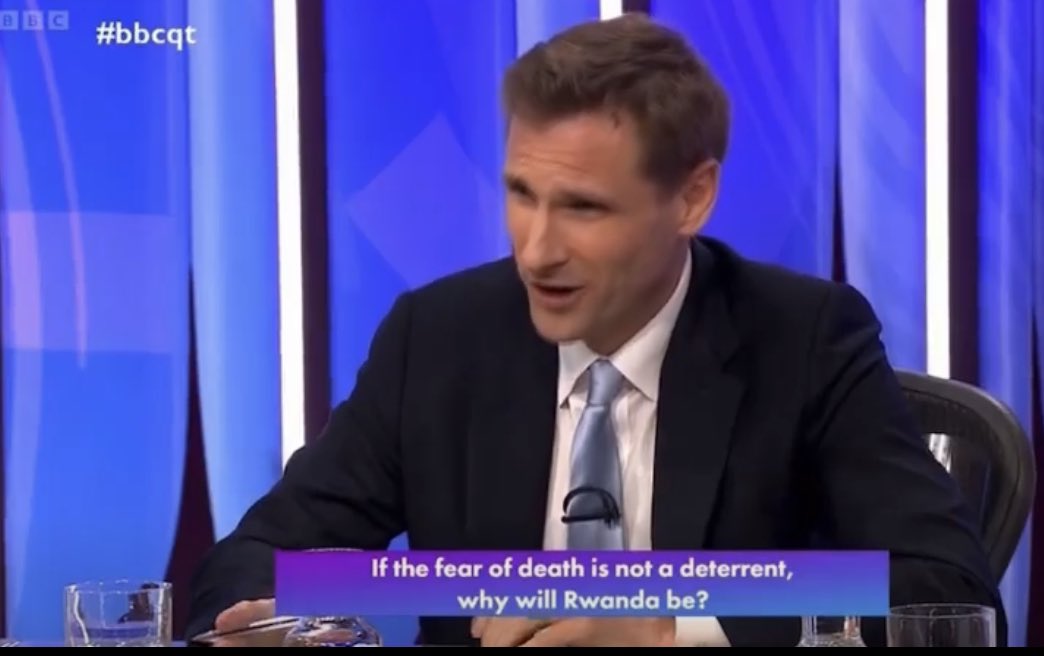 Chris Philp is a Govt minister. He's repeatedly said Rwanda is safe but doesn't even know neighbouring Congo is a different country, let alone has been in conflict with it for over two years. FYI Chris, Congo is the 2nd largest country in Africa with a population over 100m #bbcqt