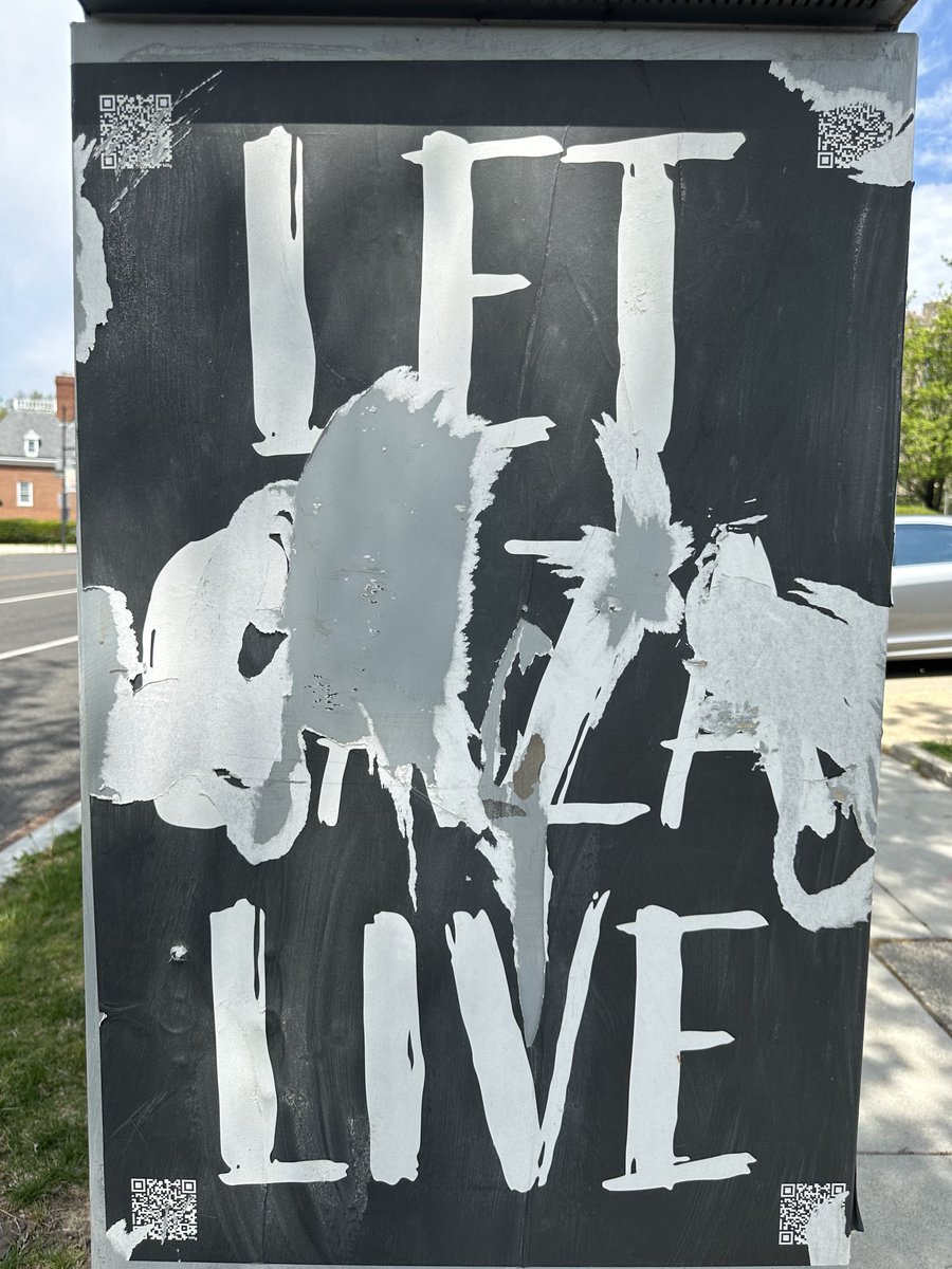 Apparently this sign saying “LET GAZA LIVE” made someone uncomfortable. This vicious reaction is born of hatred & a lack of compassion for Palestinian humanity - victims of genocide. Can you imagine the outrage if a sign reading LET ISRAEL LIVE were treated the same way?