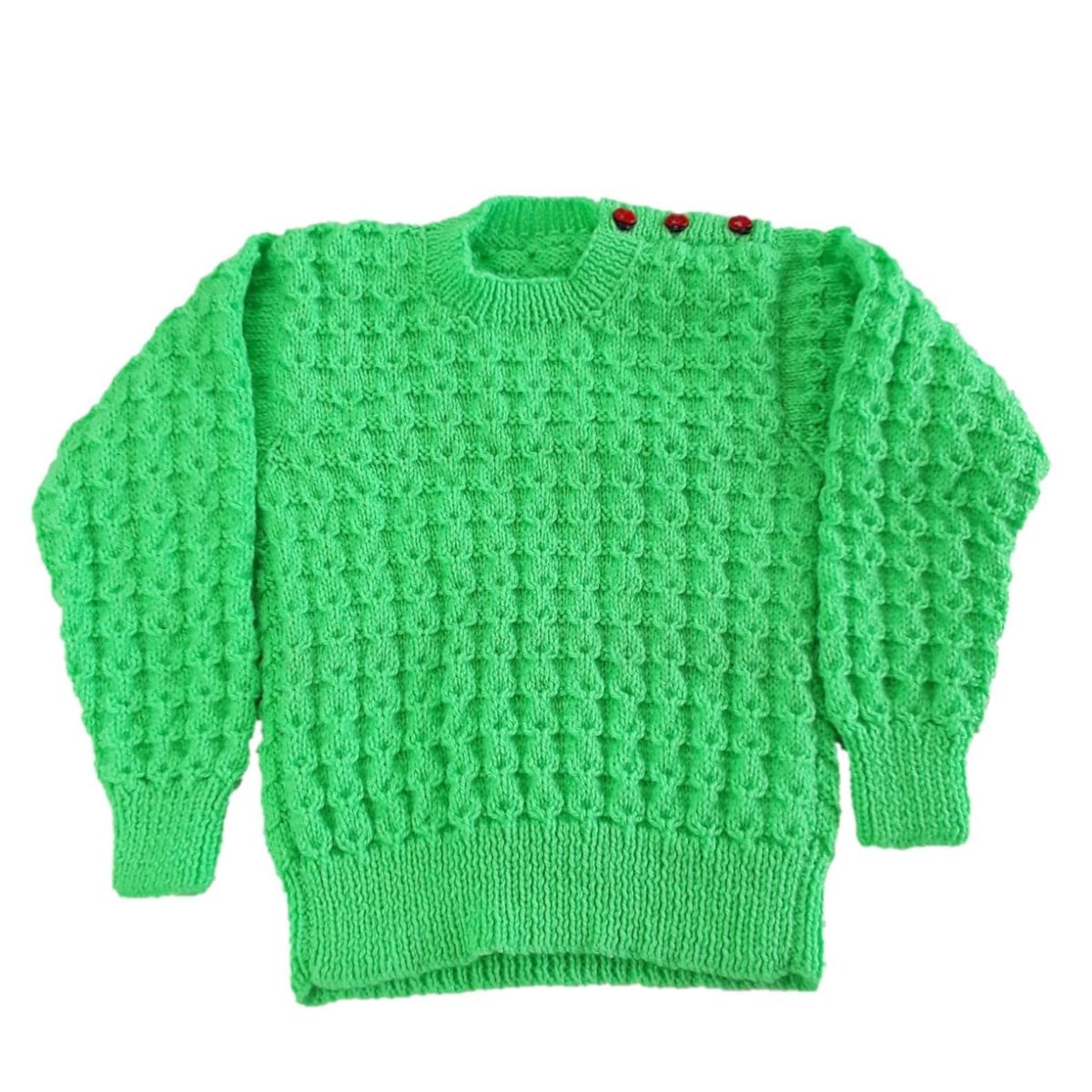 Add a pop of colour to your wardrobe with this hand-knitted, bright green jumper. Crafted to fit a 24-inch chest and featuring a unique textured pattern. Shop now on #Etsy! #knittingtopia knittingtopia.etsy.com/listing/833157… #MHHSBD #craftbizparty #uksmallbiz #handmade