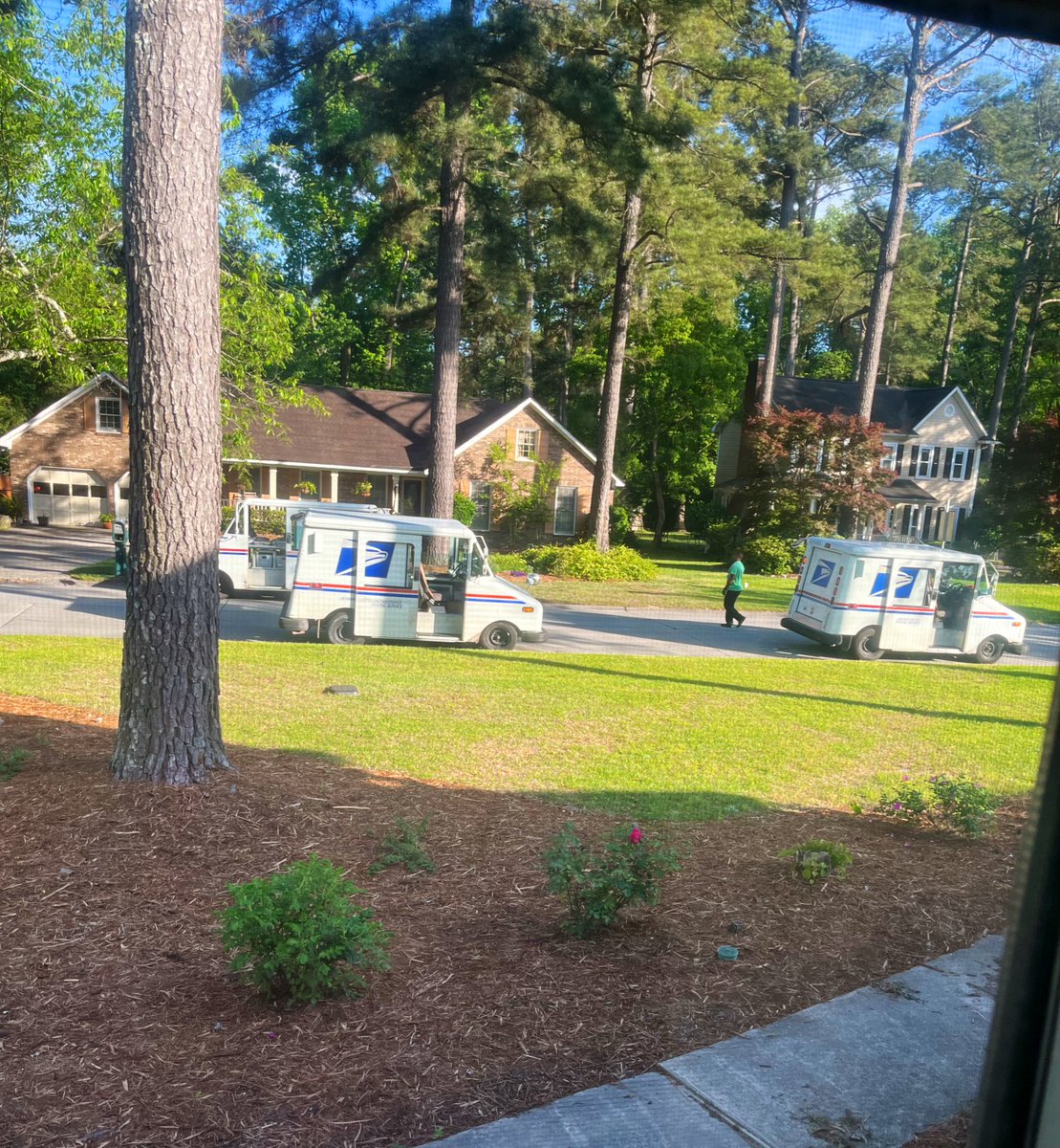 Three mail trucks at our house is a rare sight