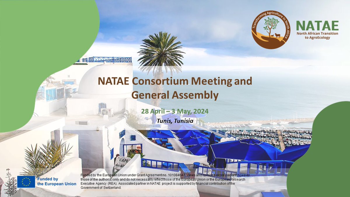 Next week, NATAE will have it’s Consortium Meeting and General Assembly running in Tunis, Tunisia from 28 April – 3 May 2024.
🔗 Stay tuned for updates within this enriching journey in Tunis. See you there!
#NATAE #agroecologytransition #agroécologie #HorizonEurope #MEDAE