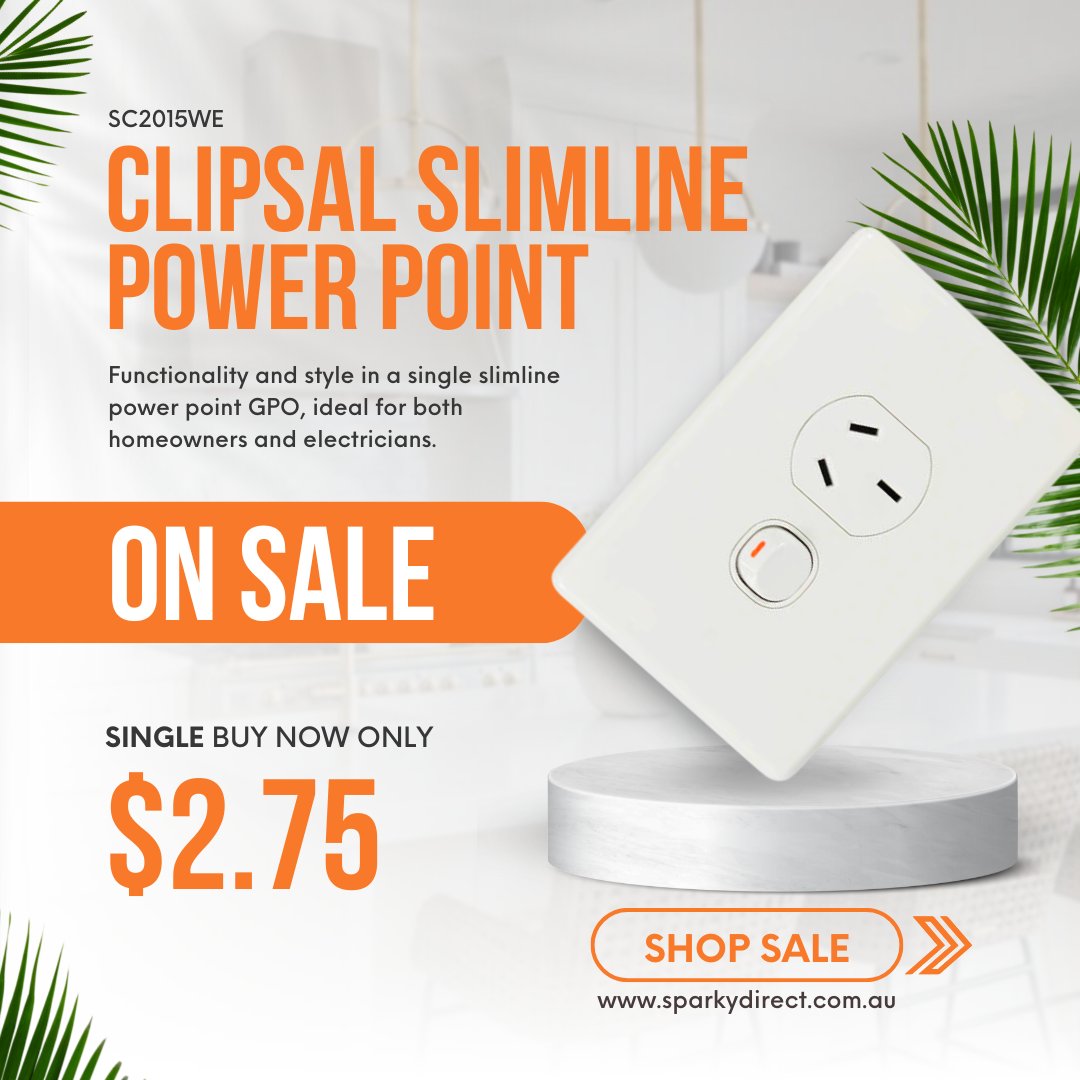 Sparkydirect's tweet image. ON SALE NOW!! Check out these Clipsal Slimline Power Points (SC2015), ideal for both homeowners and electricians! 👀 Check it out here - sparkydirect.com.au/?skw=SC2015%20 
.
.
#Sparky #SparkyDirect #Electrical #Lighting #Renovation #Reno #Build #Building #Wholesale #Lights #Light