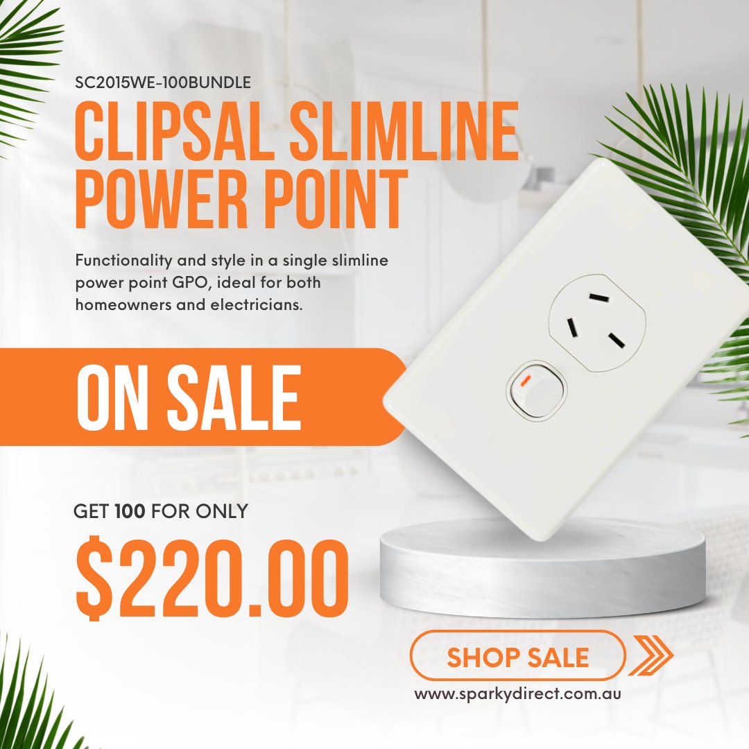 Sparkydirect's tweet image. ON SALE NOW!! Check out these Clipsal Slimline Power Points (SC2015), ideal for both homeowners and electricians! 👀 Check it out here - sparkydirect.com.au/?skw=SC2015%20 
.
.
#Sparky #SparkyDirect #Electrical #Lighting #Renovation #Reno #Build #Building #Wholesale #Lights #Light