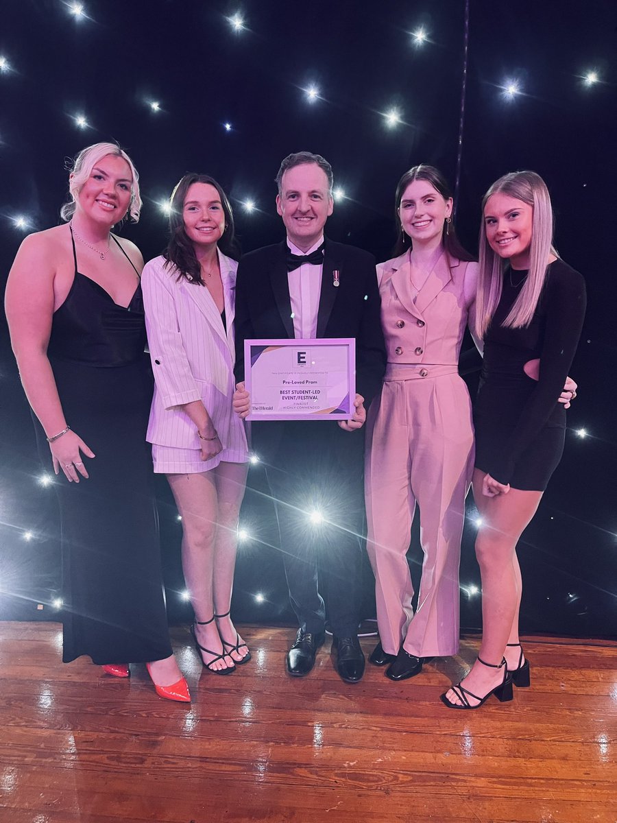 Great night @O2AcademyEd for @Eventit_show Event Awards💖 Our @EdinburghNapier Event Management students were Highly Commended for their assessed event where they donated prom dresses to local schools so that those experiencing financial hardship could attend their school prom💃🏼