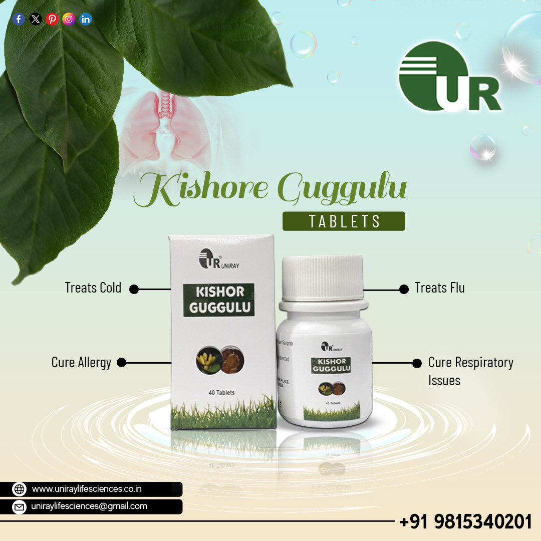 Introducing Kishore Guggulu Tablets by Uniray Life Sciences. 
Call us at +91 9815340201 
Click on the link below - uniraylifesciences.co.in| 
. 
. 
#Uniray #Herbal #HerbalProducts #Ayurveda #Ayurvedic #HerbalAyurvedic 
#UnirayLifesciences #AyurvedicProducts #ayurvedicproducts