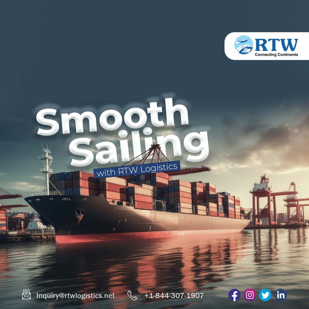 Reliable. Efficient. Assured. 

Experience peace of mind with our top-notch sea freight services. 

🌊🚢 #SeaFreight #ReliabilityAssured #rtwlogistics #RTW #oceanfreight #oceanfreightservices #seafreight #seafreightservices