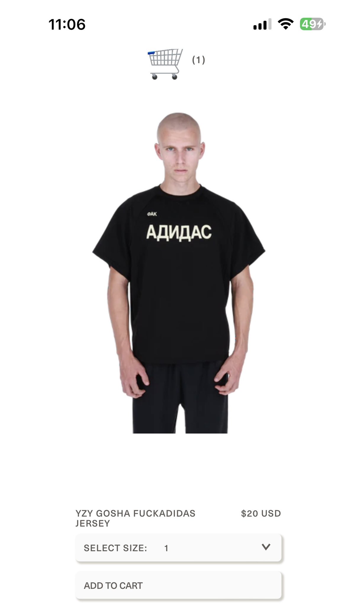 yeezy gosha fuck adidas Tシャツ size1 YEEZY GOSHA FUCK ADIDAS Tシャツ - メルカリ