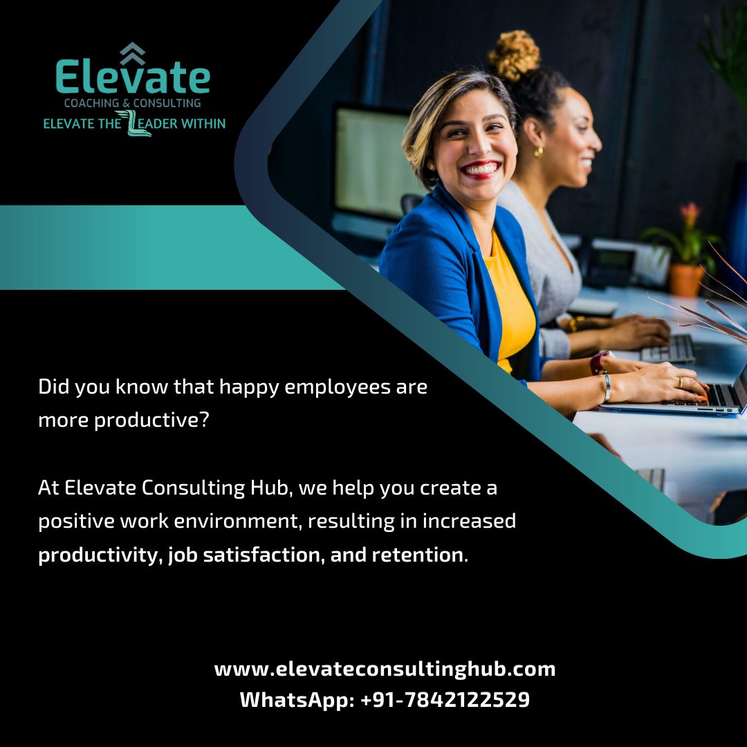 It ain't no rocket science that happy employees are more productive. Work with me to create a positive work environment, resulting in increased productivity, job satisfaction, and retention.

#retention #productivity #jobsatisfaction #happyemployees #elevateconsultinghub #elevate