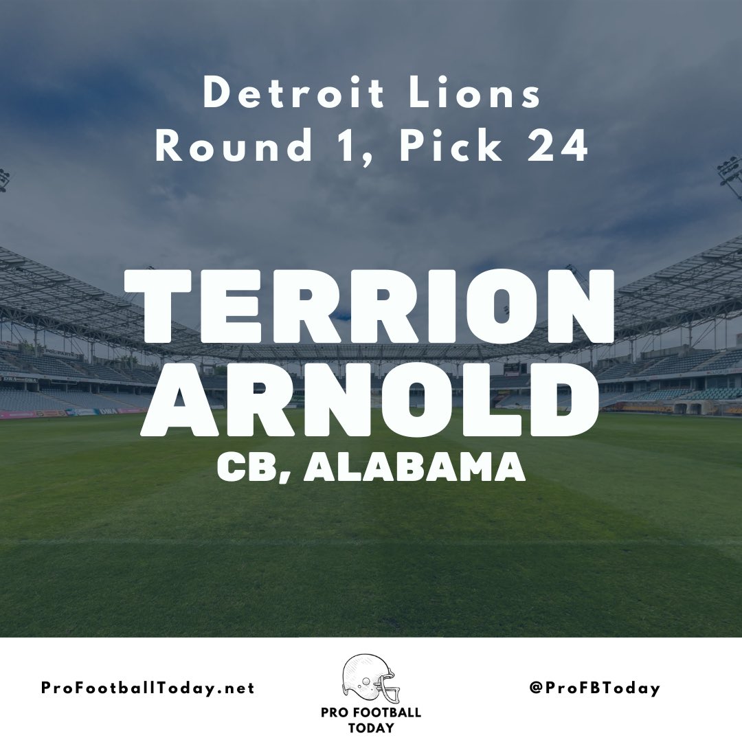1st Round, 24th pick - #Lions select Terrion Arnold, CB #Alabama

#NFL #NFLDraft   #Draft #Football #WarRoom #LionsPride #Bama #Rolltide