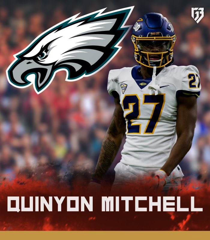 The Eagles secondary just got a ROCKET BOOST. If you think you are aggressive, you haven’t met Quinyon Mitchell yet. He is sticky in coverage, was a pass break up magnet at Toledo leading the MAC in pass breakups back to back years. He brotherly shoves WRs off the line with ease.