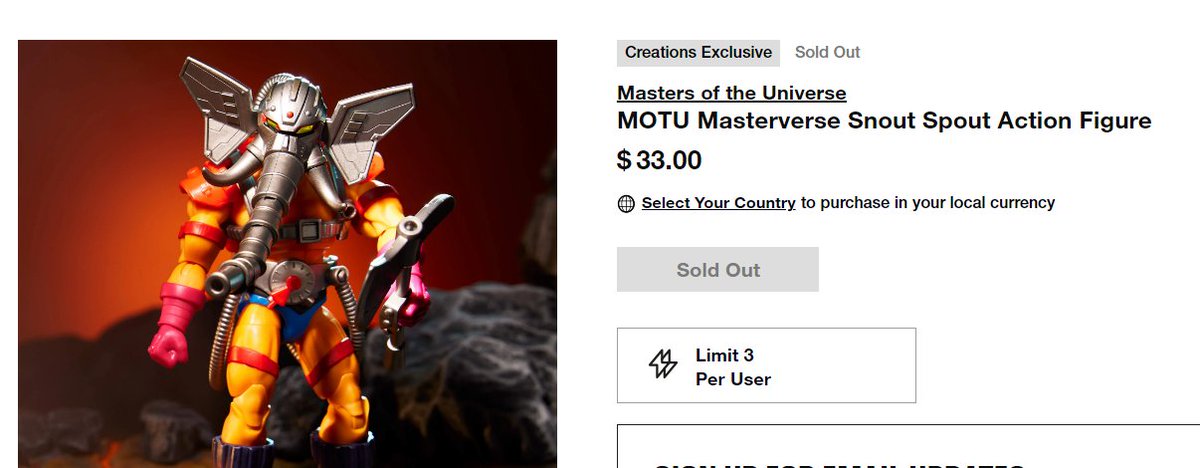 Masterverse Snout Spout has officially SOLD OUT on @MattelCreations 

A legend.
