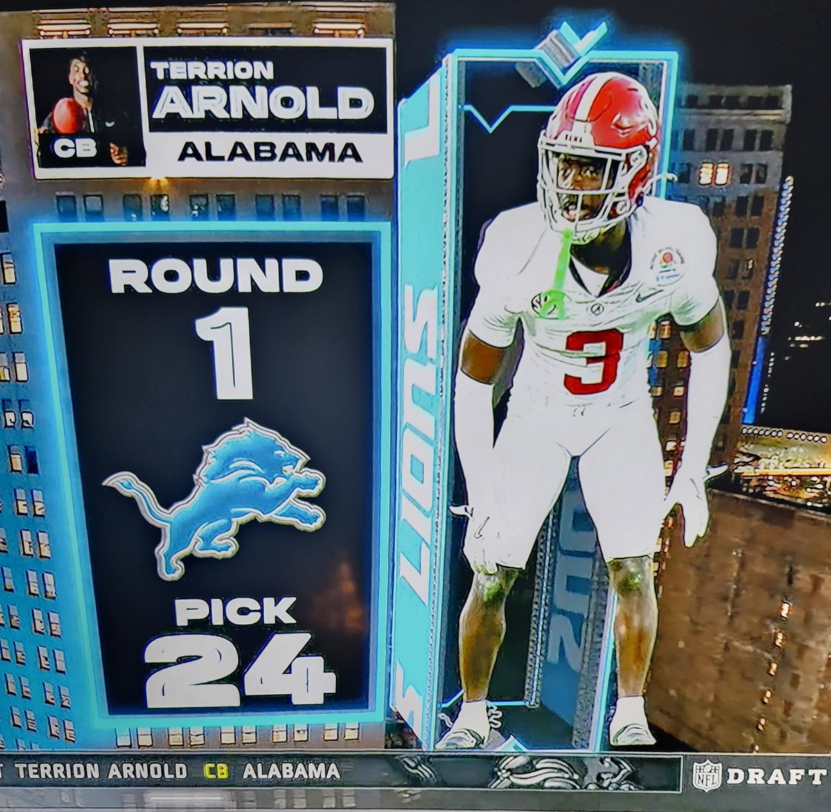 Detroit Lions trade up to get Terrion Arnold - Corner Back from Nick Saban's - Alabama as their Round 1 Pick @ 24 in 2024 NFL Draft!!!